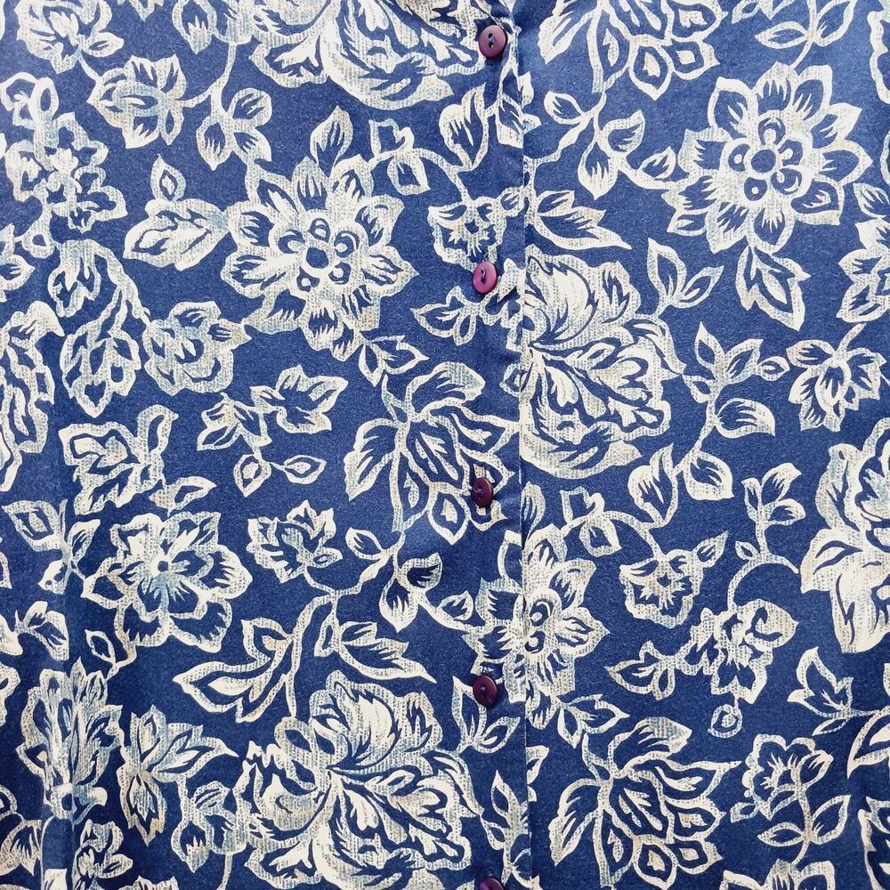 Blouse Size 8 Navy Pendleton Bloomcore Coquette O… - image 3